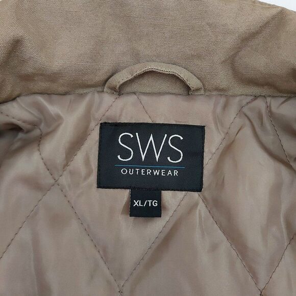 SWS Outerwear Longline Jacket Youth L Brown Insulated Full Zip Snap Winter - Picture 9 of 10